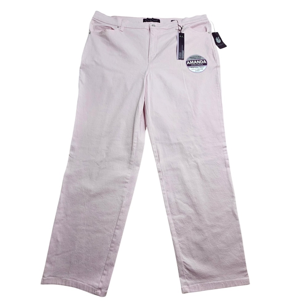 Gloria Vanderbilt Amanda Jeans Women 20W Pink‎ Tapered Leg Classic Rise NWT